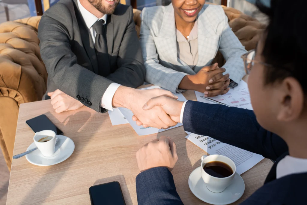 Successful home sale handshake